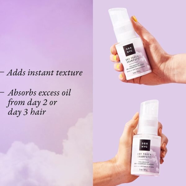 SGX NYC Dry Touch Shampuff - Volumizing Dry Shampoo Powder That Absorbs Excess Oil - Non Aerosol Dry Shampoo - Fresh and Bouncy Hair - 2 pc - Image 4