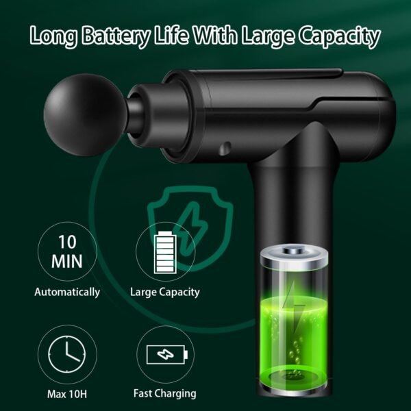 Massage Gun, Birthday Gifts for Women, Massager for Pain Relief Deep Tissue, Percussion Massage Gun Care Gifts for Mom & Dad, Handheld Massagers, Black - Image 6