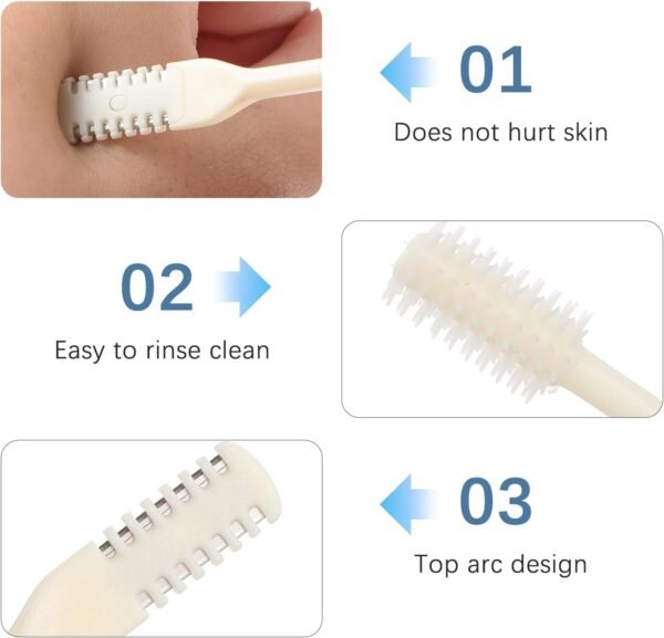 Nasal Hair Cutter 3pcs Double Sided Nose Hair Knife, 2-In-1 Nose Manual Nose Hair Trimmer 360° Rotating Nasal Hair Razor Portable Manual Nasal Hair Cutter Nose Hair Clippers For Men Women - Image 8