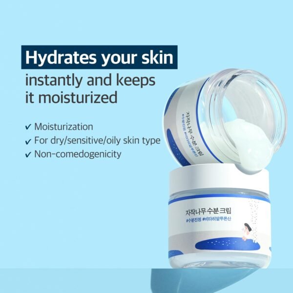 ROUND LAB Birch Juice Moisturizing Cream 2.7 Fl Oz, 48-Hour Deep Hydrating Face Moisturizer with Birch Sap & Vita Hyaluronic Acid for Acne-Prone Skin, Reduces Sebum, Oil, Blackheads, Korean Skin Care - Image 3