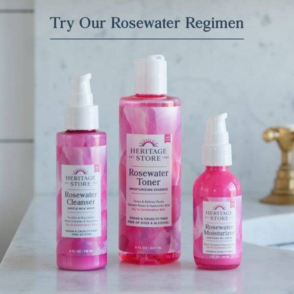 HERITAGE STORE Rosewater & Glycerin, Hydrating Mist for Skin & Hair, No Dyes or Alcohol, Vegan (8oz) - Image 7