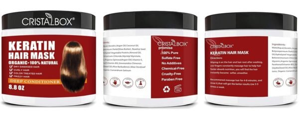 Keratin Hair Mask,Keratin Hair Treatment 250g Hair Mask for Dry Damaged Hair,Hair Treatment Mask Deep Repair Damage Hair Root,Natural Deep Conditioner Hydrating Hair Masque - Image 9