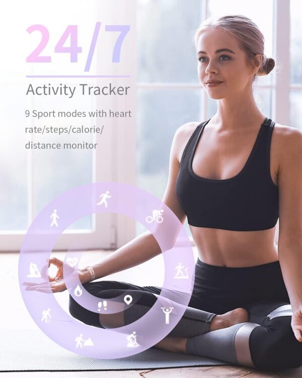 Fitpolo Smart Watch for Women,1.8" Touchscreen Fitness Tracker Bluetooth Call Alexa SpO2 Heart Rate Monitor Sleep Calorie Step Counter Waterproof Activity Tracker and Smartwatch for Android iPhone - Image 3