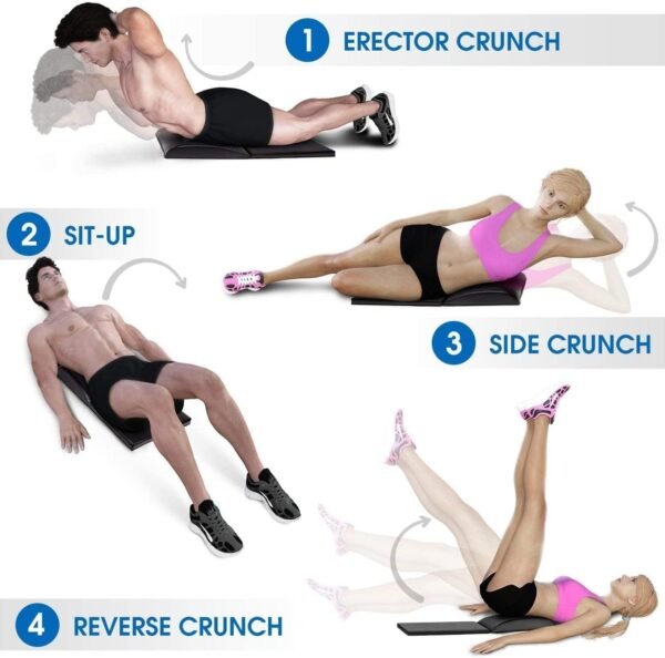 Yes4All Ab Mat Tailbone & No Tailbone, Foldable Abdominal Exercise Sit Up Support Pad for Core Training and Lower Back - Image 8