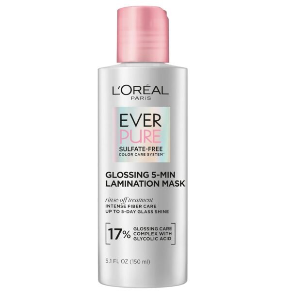 L'Oreal Paris Glossing Lamination Hair Mask with Glycolic Acid, Hair Treatment for Lasting Shine and Smoothness for Dull, Dry Hair, EverPure, 5.1 Fl Oz - Image 2