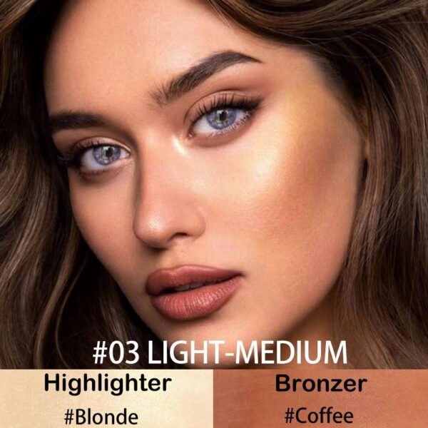 evpct 2In1 Face Cream Contour Stick Makeup Highlighter Highlight Brown Creme Cheek Contour Sticks contorno en crema Bronzer Bronzing Foundation Stick Kit Illuminator Long Lasting,03 Blonde & Coffee - Image 4