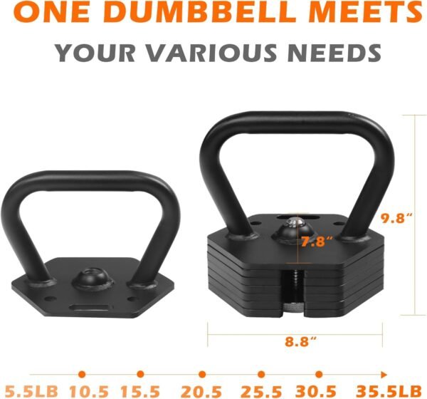 Adjustable Kettlebell Handle Hex Exercise Fitness Kettlebell Grip Training & Weightlifting Equipment for Men Women Strength, Conditioning & Cross-Training - Image 4