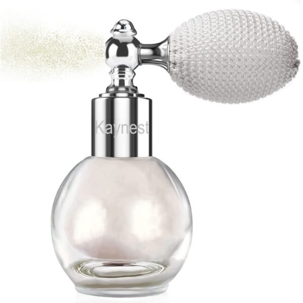 Highlighter Powder Spray, Longwear Glitter Spray for Body, Face, Hair, Shimmer Powder High Gloss Loose Powder Makeup Mist for Festive Party, Stage Shows, Nightclubs, Bar(1#Pearl White) - Image 2