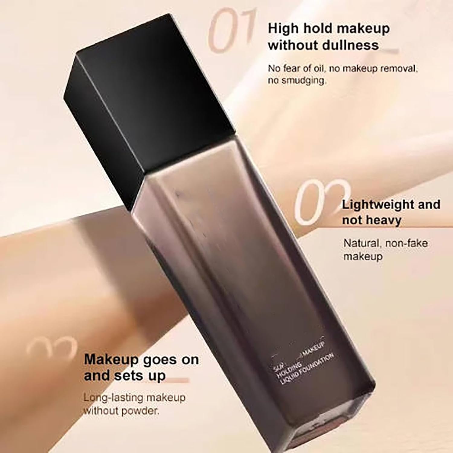 Waterproof And Sweat-Resistant Long-Lasting Foundation, Korean Soft Yarn Makeup Holding Liquid Foundation, Natural Moisturizing Concealer Foundation (Natural color) - Image 6