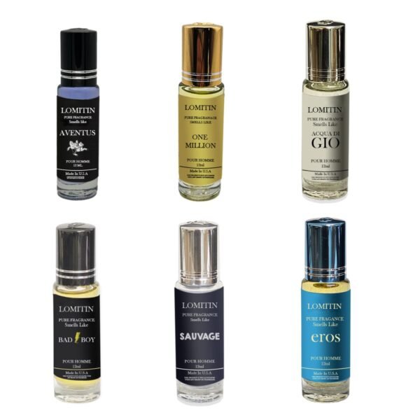 Fragrance Perfume Oil for Men, Designer Perfume Oil, our impression of (Bad-Boy, Eros, Savage, Adventus, one million, Acqua D Geo), (6pack x12ml each) - Image 2
