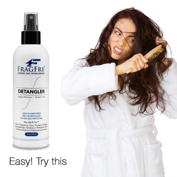 Hair Detangler Spray, 8 oz - Leave in Conditioner for Sensitive Skin and Scalp - Styling Heat Protectant Spray - Gluten Free Vegan Cruelty Free - Image 3