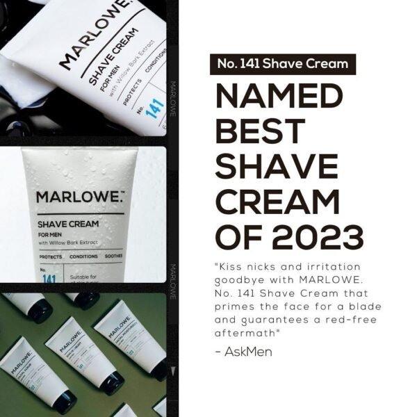 MARLOWE. No. 141 Shave Cream 6 oz, with Shea Butter & Coconut Oil, Conditioning Shaving Cream for a Close Shave, Aloe Citron Scent - Image 3