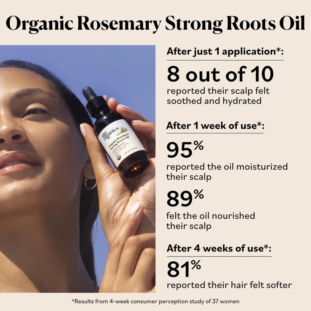 Sky Organics - Organic Rosemary Oil with Strong Roots - Hair Growth Serum with Macadamia, Jojoba & Essential Oils for Scalp - Natural Beauty and Hair Care - 2 fl oz - Image 8