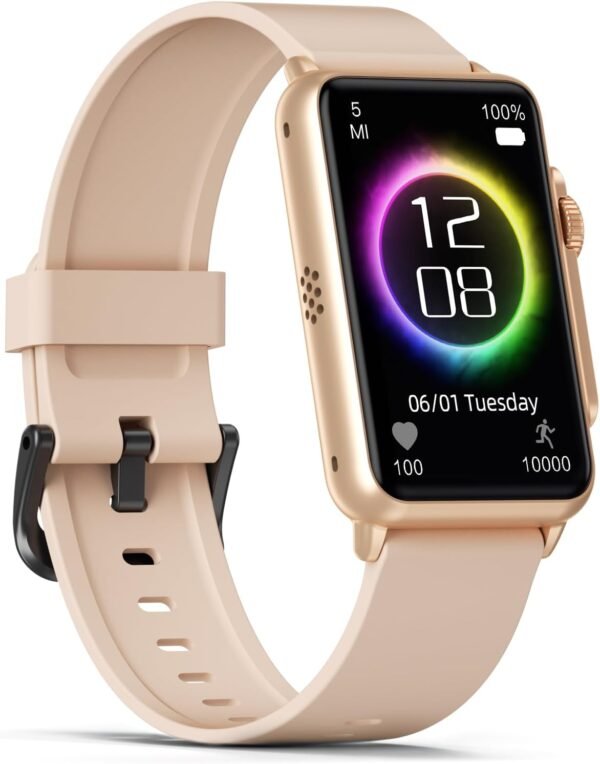 FITVII Health Fitness Tracker, 24/7 Blood Pressure Heart Rate Monitor, Smart Watch (Answer/Make Calls) with Blood Oxygen Sleep Tracking Watch, Waterproof Step Calorie Activity Tracker for Women Men - Image 2