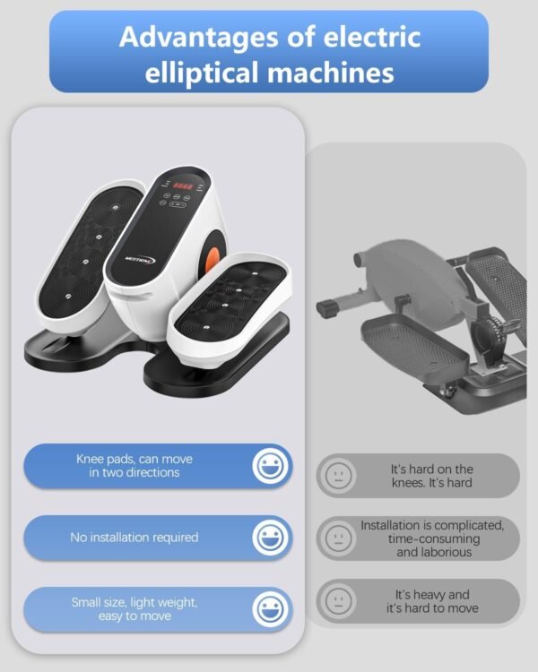 Under Desk Elliptical Machine, Electric Ellipse Leg Exerciser While Sitting for Seniors Adults, Leg Ercise Pro, Leg Exerciser While Sitting, Home Use Seated Ellipse Leg Exerciser - Image 6
