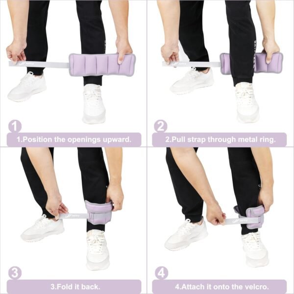Adjustable Ankle Weights for Women Men Kids 1/2/3/4/5/6/8/10/12/20 LBS 1 Pair Wrist Leg Arm Weights with Removable Weight Strength Training Weight for Walking Running Fitness Physical Therapy - Image 4