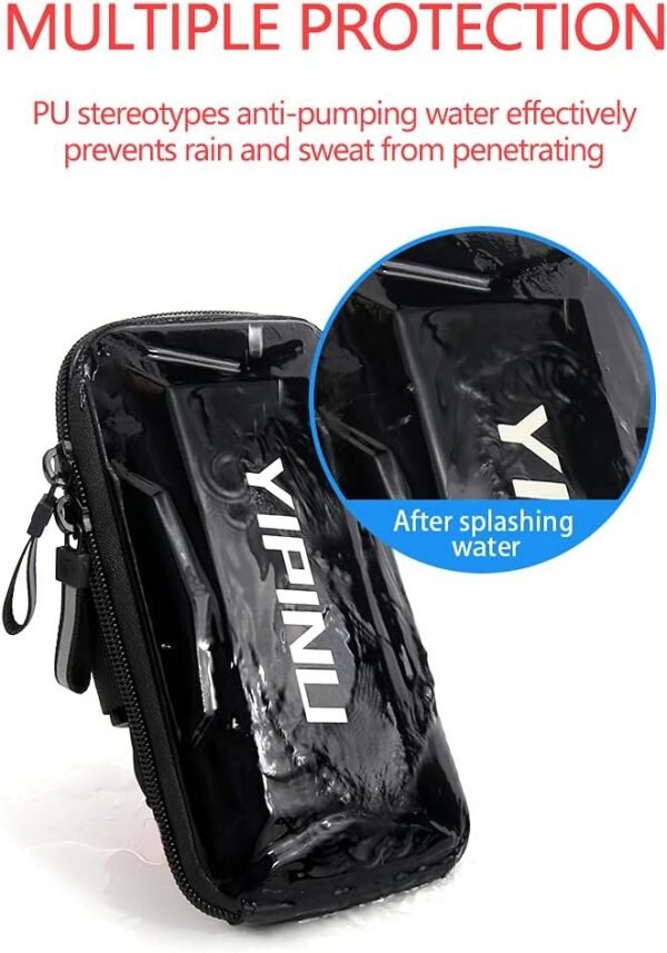 Dxyufazhe Outdoor Sports Multifunctional Armband Waterproof Running Sports Fitness Mobile Arm Bag, Compatible with iPhone 11 Pro Max 11 XS XR 8, Galaxy S20 S10 S9 Plus for Men & Women (Black) - Image 6