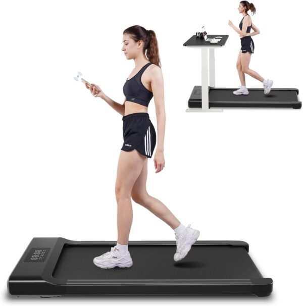 SupeRun Walking Pad, Under Desk Treadmill, 3 in 1 Portable Treadmill with Remote Control LED Display, 2.5 HP Quiet Walking Jogging Machine for Office Home Use, 300 Lbs Capacity - Image 2