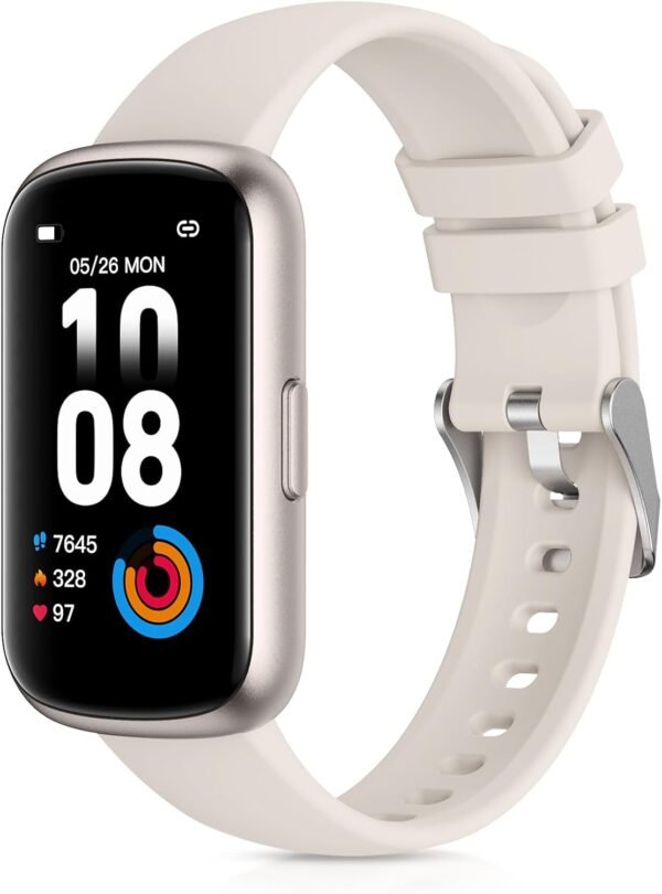 Fitness Tracker with 24/7 Heart Rate, Blood Oxygen, Sleep Monitor, 3ATM Waterproof Fitness Watch/Smart Watch/Activity Tracker, Pedometer/Step Counter, Calorie Tracker for Women Men, Starlight - Image 2