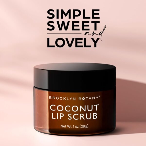 Brooklyn Botany Coconut Flavor Lip Scrub Exfoliator - 1 oz, Moisturizer for Dry & Chapped Lips - Image 8