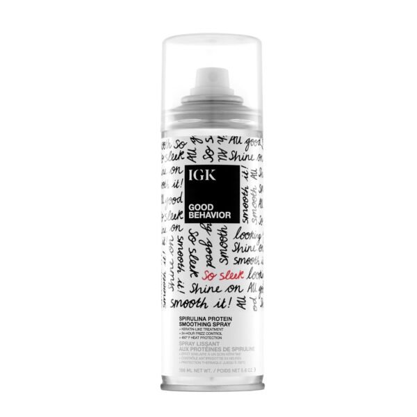 IGK GOOD BEHAVIOR Spirulina Protein Smoothing Spray | Keratin Like Treatment + Frizz Control + Heat Protectant | Vegan + Cruelty Free | - Image 2