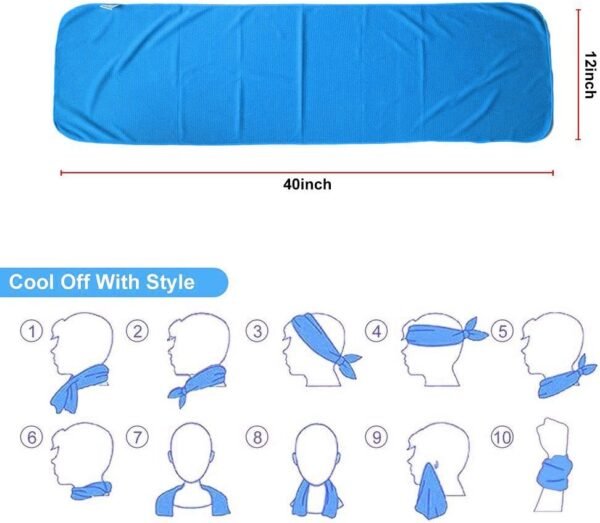 Sukeen 10 Pack Cooling Towels (40"x12"), Neck and Face, Microfiber Cool Towel, Soft Breathable Chilly Towel for Yoga, Golf, Gym, Camping, Running, Workout & More Activities - Image 4