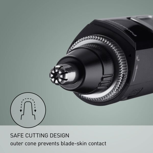 Panasonic Ear and Nose Hair Trimmer for Men with Vacuum Cleaning System, Powerful Motor and Dual-Edge Blades for Smoother Cutting, Wet/Dry – ER-GN70-K (Black) - Image 9