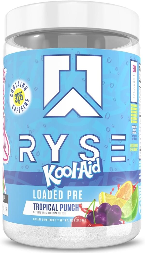 Ryse Loaded Pre Workout Powder Supplement for Men & Women | Pumps, Energy, Focus | Beta Alanine + Citrulline | 325mg Caffeine | 30 Servings (Tropical Punch) - Image 2