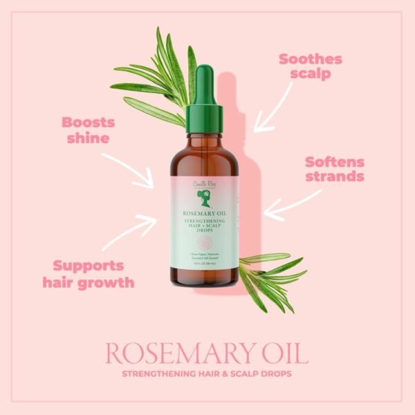 Camille Rose Rosemary Oil Strengthening Hair & Scalp Drops, with Castor, Peppermint & Rosemary Oils, for Hair Growth, Hydration & Strength, 1.9 fl oz - Image 4