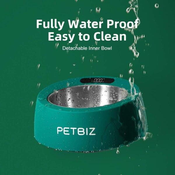 Smart Bowl for Pets, Stainless Steel Pet Bowl with Built-in Digital Scale, Feeding Suggestion (Forrest Green) - Image 3