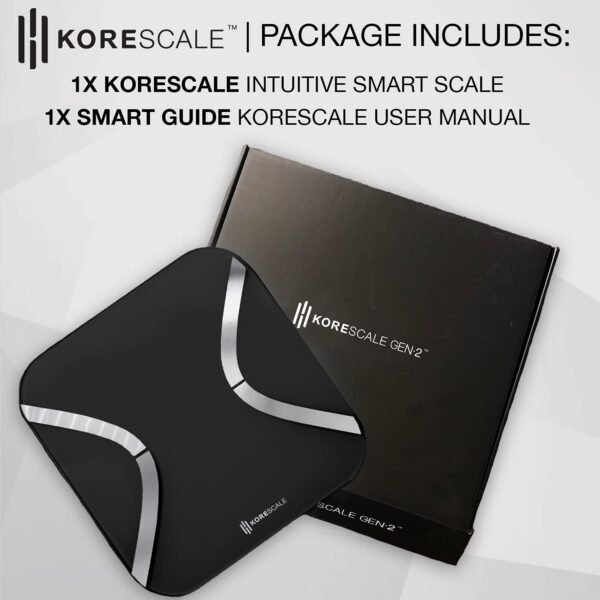 Korescale Gen2 Digital Smart Scale with BMI, Body Fat, Muscle Mass, Weight | Highly Accurate Bathroom Scales, Bluetooth Composition Analyzer | Compatible with KoreHealth, Apple Health App (Black) - Image 3