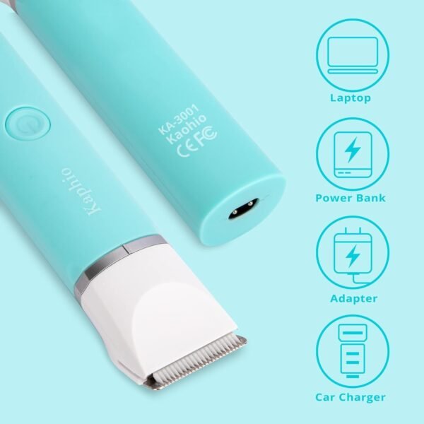 Bikini Trimmer for Women Pubic Hair: Eletctric Razors for Women - Rechargeable Eletctric Shaver for Women - Painless Bikini Trimmer Waterproof IPX7 for Body Hair Tiffany Blue - Image 7