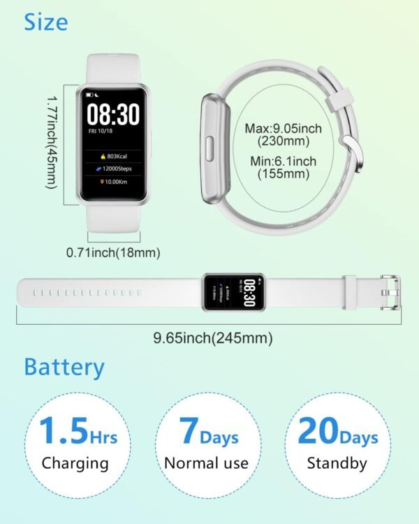Fitness Tracker No Bluetooth No APP/Phone Required, Fitness Watch Pedometer Waterproof for Men Women Parents - Image 8