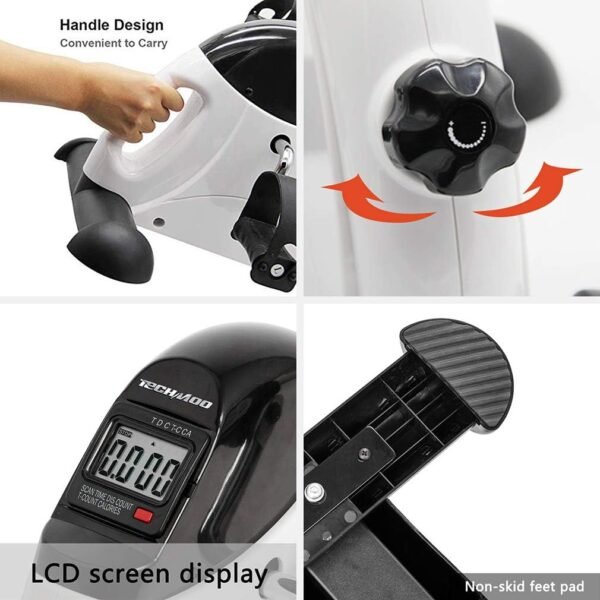 Under Desk Bike Pedal Exerciser Portable Home Exercise Bike Pedal Exerciser Foot Peddler Portable Therapy Bicycle Leg Peddler Portable Mini Cycle Bike for Hands Arm Trainer - Image 3