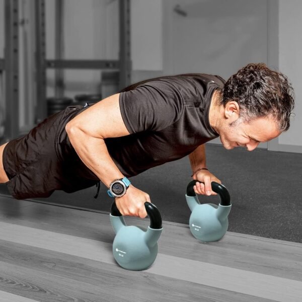 GYMENIST Kettlebell Fitness Iron Weights with Neoprene Coating Around The Bottom Half of The Metal Kettle Bell - Image 8