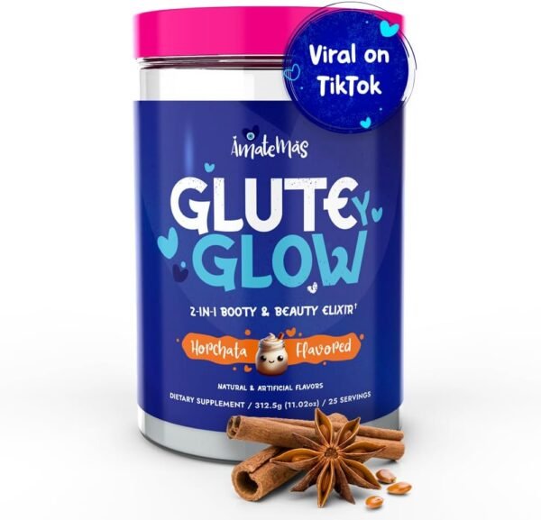 Glute Y Glow, Creatine for Women 2-in-1 Booty & Beauty Elixir W/Creatina para Glúteos┃Supports Faster Hair Growth, Stronger Nails & Glowing Skin - Horchata Flavor - Image 2