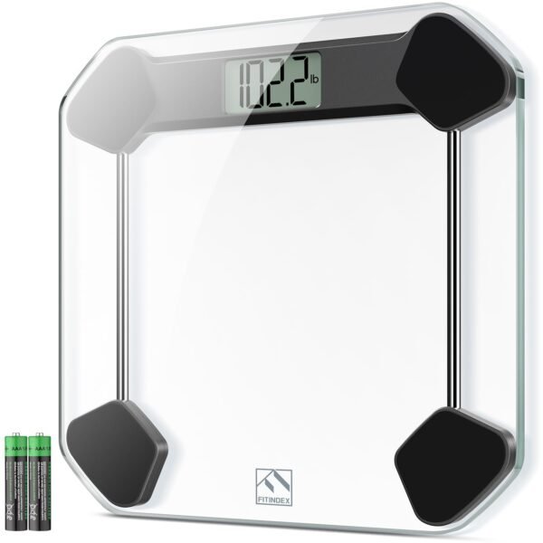 FITINDEX Digital Scale for Body Weight, Bathroom Scale for Weight Loss, High Accurate Weight Scale in 0.1 lb Increments, Large LCD Display, Battery Included, 400lbs Capacity - Image 2