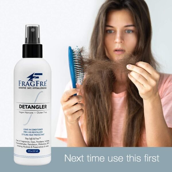 Hair Detangler Spray, 8 oz - Leave in Conditioner for Sensitive Skin and Scalp - Styling Heat Protectant Spray - Gluten Free Vegan Cruelty Free - Image 5