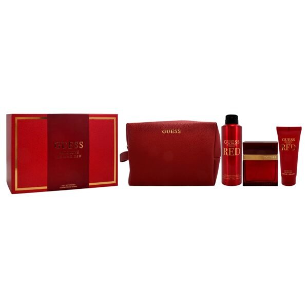 Guess Seductive Red for Men - 4 Pc Gift Set 3.4oz EDT Spray, 6oz Body Spray, 3.4oz Shower Gel, Pouch - Image 4