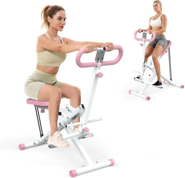 Squat Machine for Home, Squat Ride / Rowing Machine with Adjustable Resistance, Foldable Exercise Equipment, Glute & Leg Cardio Workout Machine - Image 2