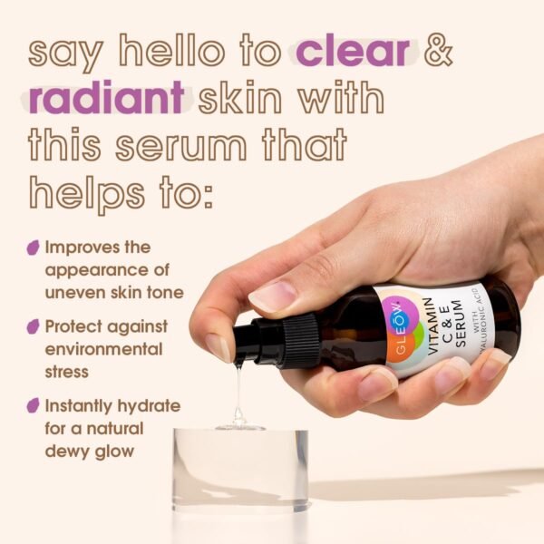 Vitamin C Face Serum, Hydrating Vitamin C Serum for Face with Hyaluronic Acid, Suitable For All Skin Types, Targets the Appearance of Dull Spots 2oz - Image 7
