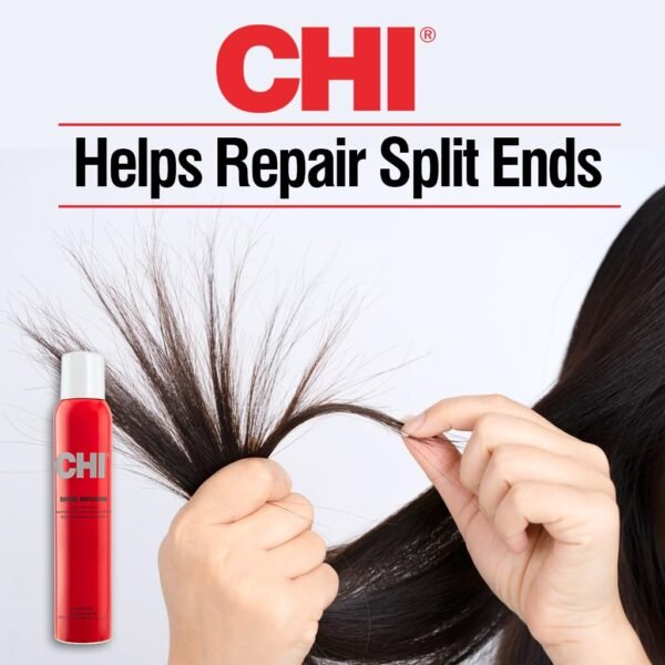 CHI Shine Infusion Thermal Polishing Spray, Adds Shine, Controls Frizz & Split Ends for All Hair Types - Unisex, Sulfate & Paraben-Free - 5.3 Oz - Image 4