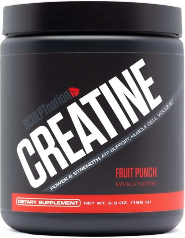 Sculpt Nation by V Shred Creatine - Premium Creatine Monohydrate Powder to Support Muscles, Energy, and Brain Function, Fruit Punch Flavored Creatine - 30 Servings - Image 2
