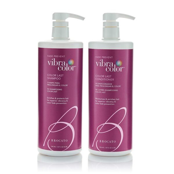 Brocato Vibracolor Color Last Shampoo (32 Oz. Shampoo + Conditioner Duo) | Color Safe for Color Treated Hair - Prevents Fading & Extends the Life & Brilliance of Hair, Contains No Sulfate or Parabens - Image 2