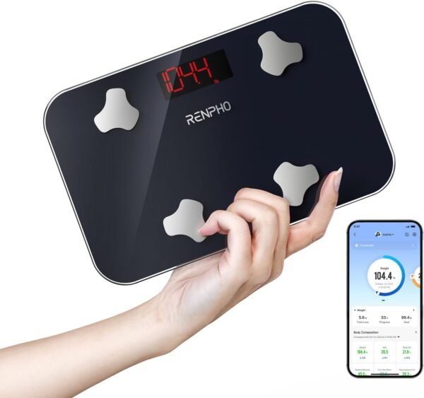 RENPHO Travel Scale for Body Weight, Portable Weighing Machine for Traveling, 13 Body Composition Analyzer BMl Health Monitor with App, 400 lbs, Elis Go, 11.02" x 7.09" - Image 2