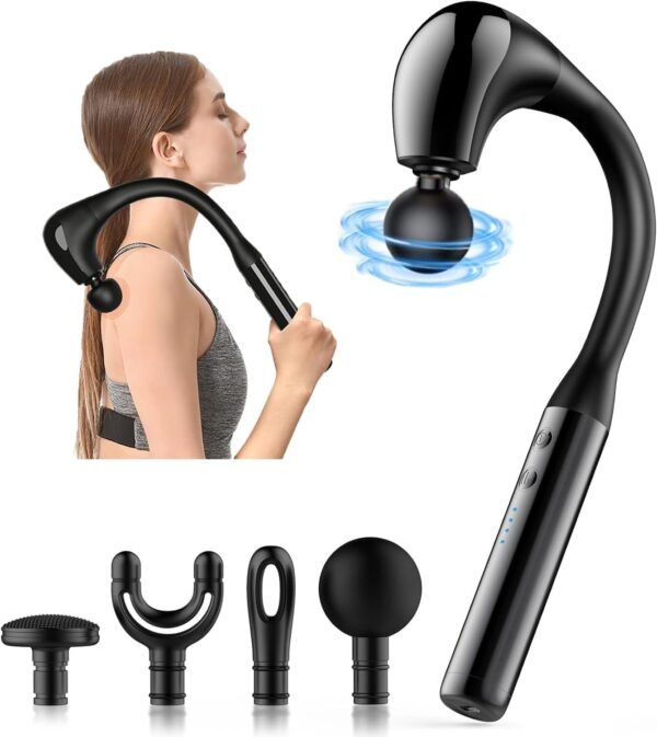 LUOOV Gun Deep Tissue Eith Heat Foot/Neck/Leg/Back Massager Gun Electric Fascia Gun Shoulder Massager Self Back Massage Gun Muscle Massager Hand Held Deep Tissue Pain Relief Mini Massage Gun - Image 2