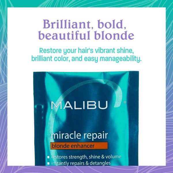 Malibu C Miracle Repair Reconstructor, Blonde Enhancer - Nourishing Repair Treatment for Damaged Blonde Strands - Reduces Discoloration - Image 5