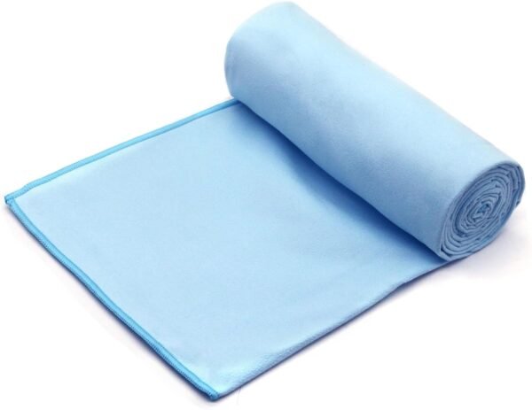 Eunzel Hot Yoga Microfiber Hand Towel Super Absorbent Sweat Towel for Hot Yoga, Pilates and Workout 16" x 26.5", Blue - Image 2