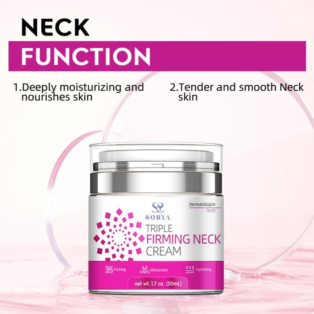 SORYA Neck Firming Cream Anti-Aging To Reduce Wrinkles Neck Firming Cream Moisturizer with Retinol, Collagen & Hyaluronic Acid for Men & Women, - Image 7