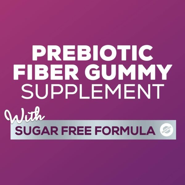 Fiber Supplement Gummies for Digestive Health & Regularity Support, Sugar-Free 4g Fiber Gummy for Adults, Daily Probiotic Supplements, Natural Prebiotic Fiber Gummy, Plant Based - 60 Gummies - Image 4